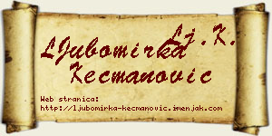 LJubomirka Kecmanović vizit kartica